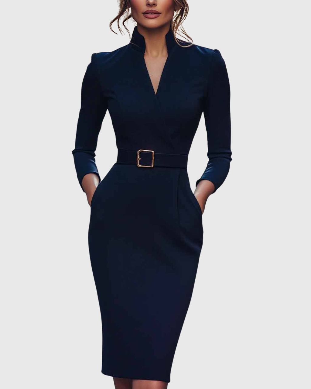 Estelle | Belted Power Maxi Dress