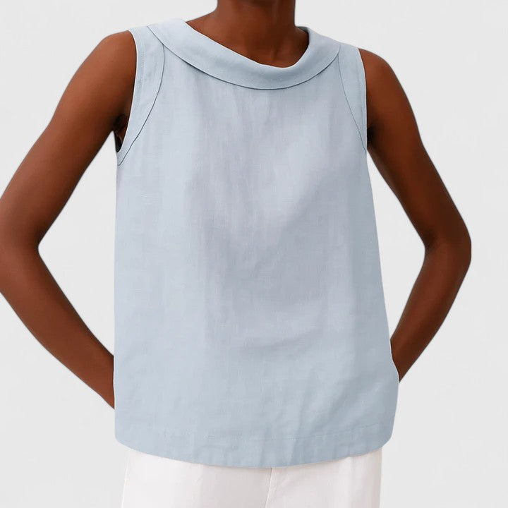 Isabelle elegant sleeveless high neck top