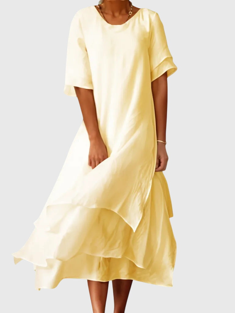 Avril | Open Neckline Flowing Dress