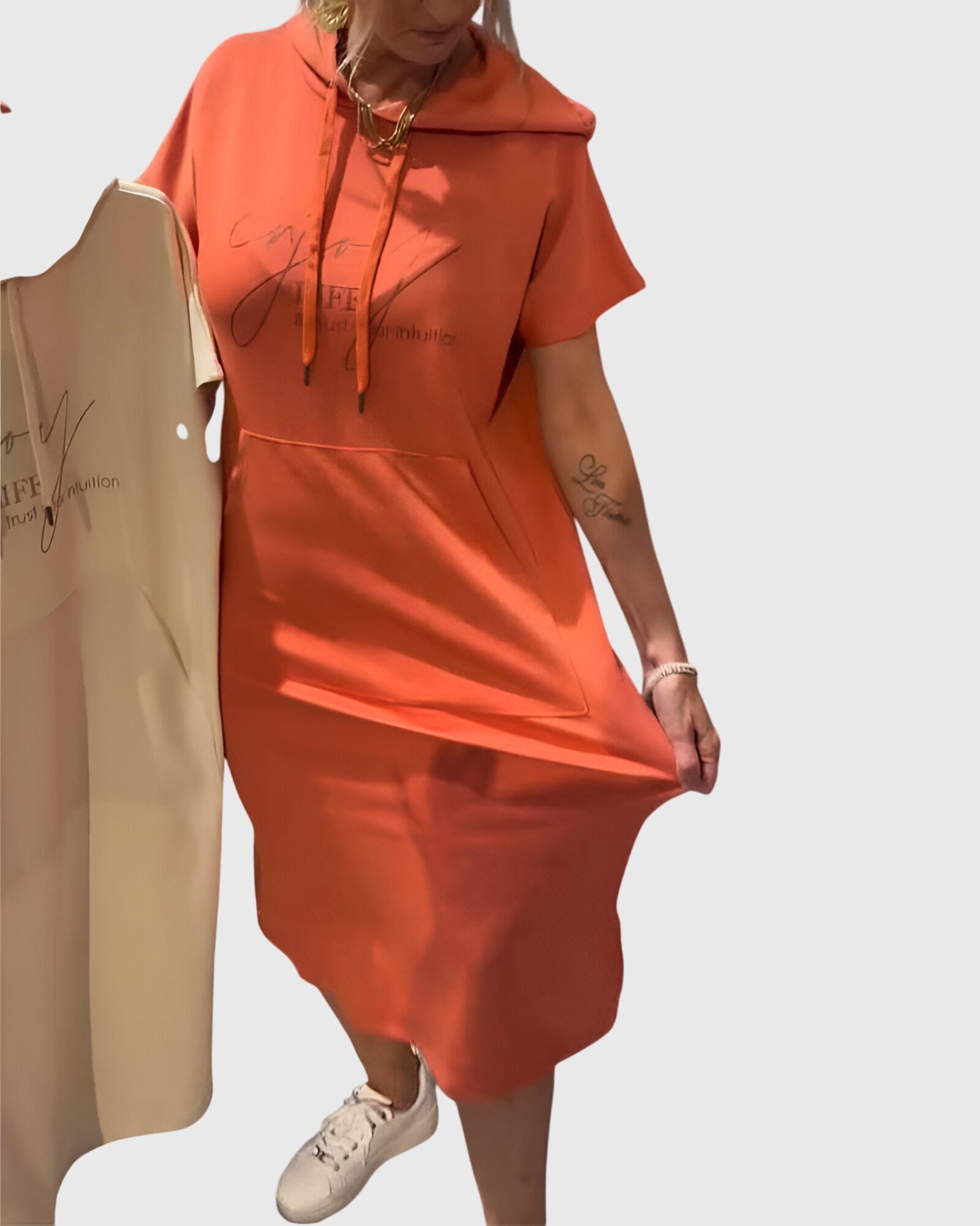 Marlowe - Casual Hooded Sweatshirt Dress