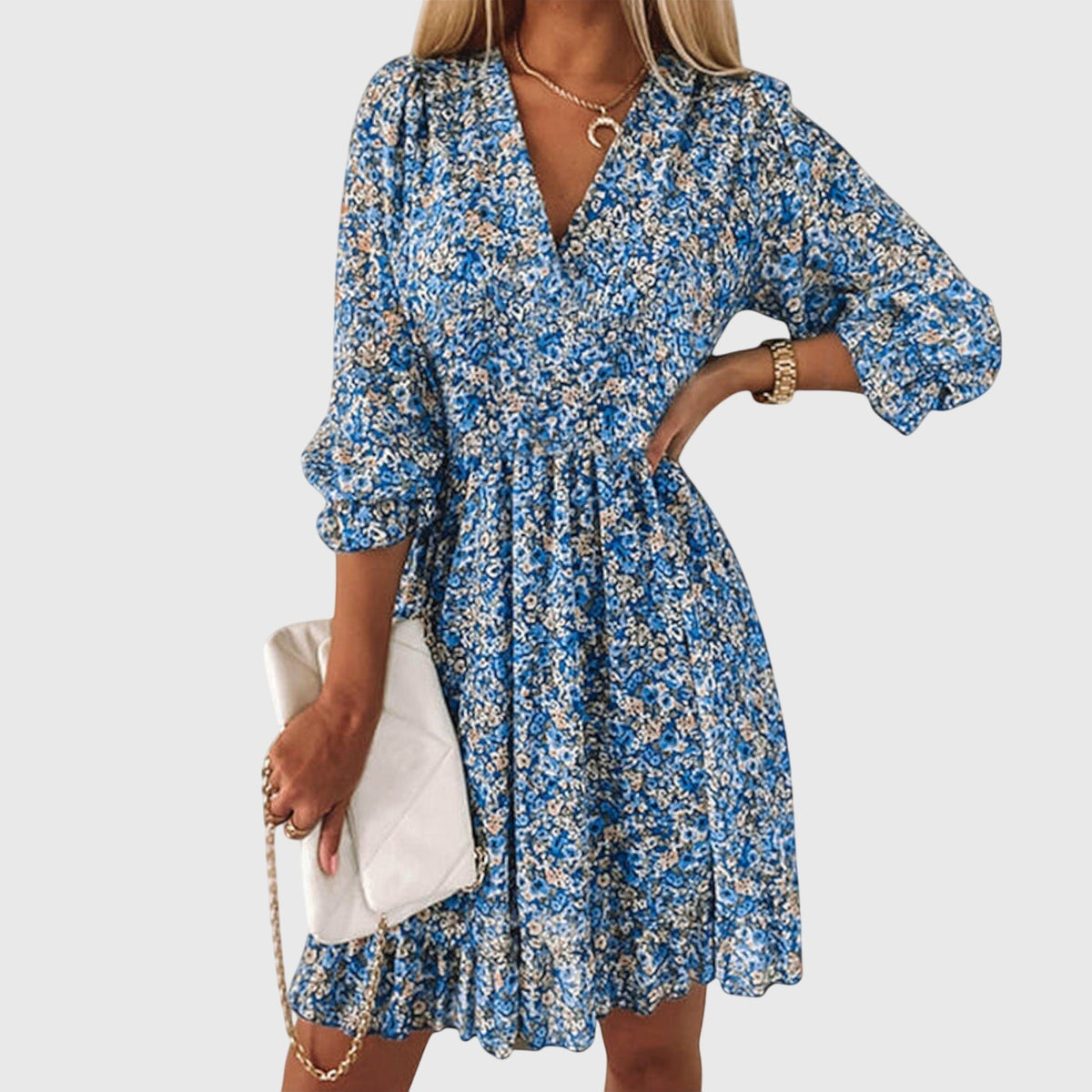 Christine | Floral Puff Sleeve Summer Dress