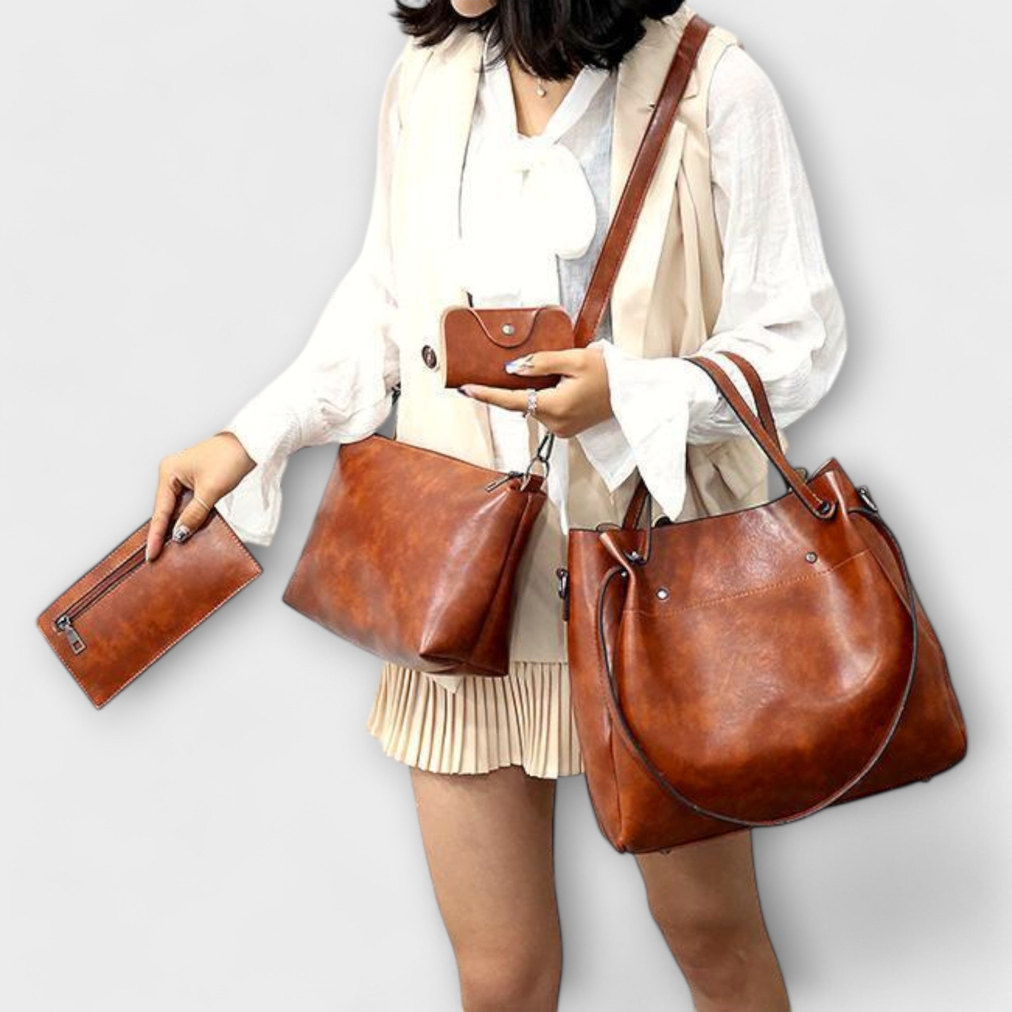 Louna - 4-Piece Vintage Bag Set