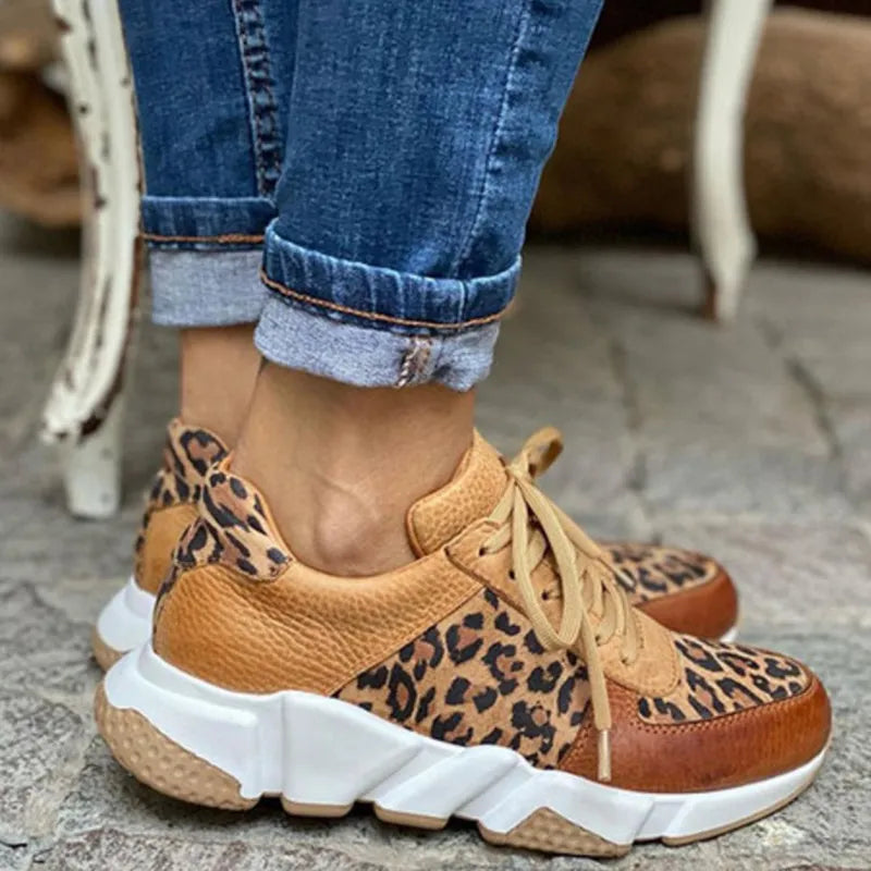 Lucie - Leopard Print Platform Sneakers