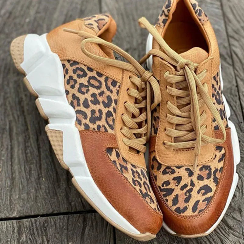 Lucie - Leopard Print Platform Sneakers