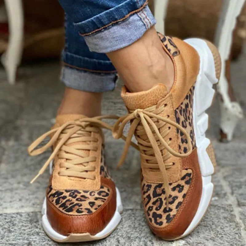 Lucie - Leopard Print Platform Sneakers