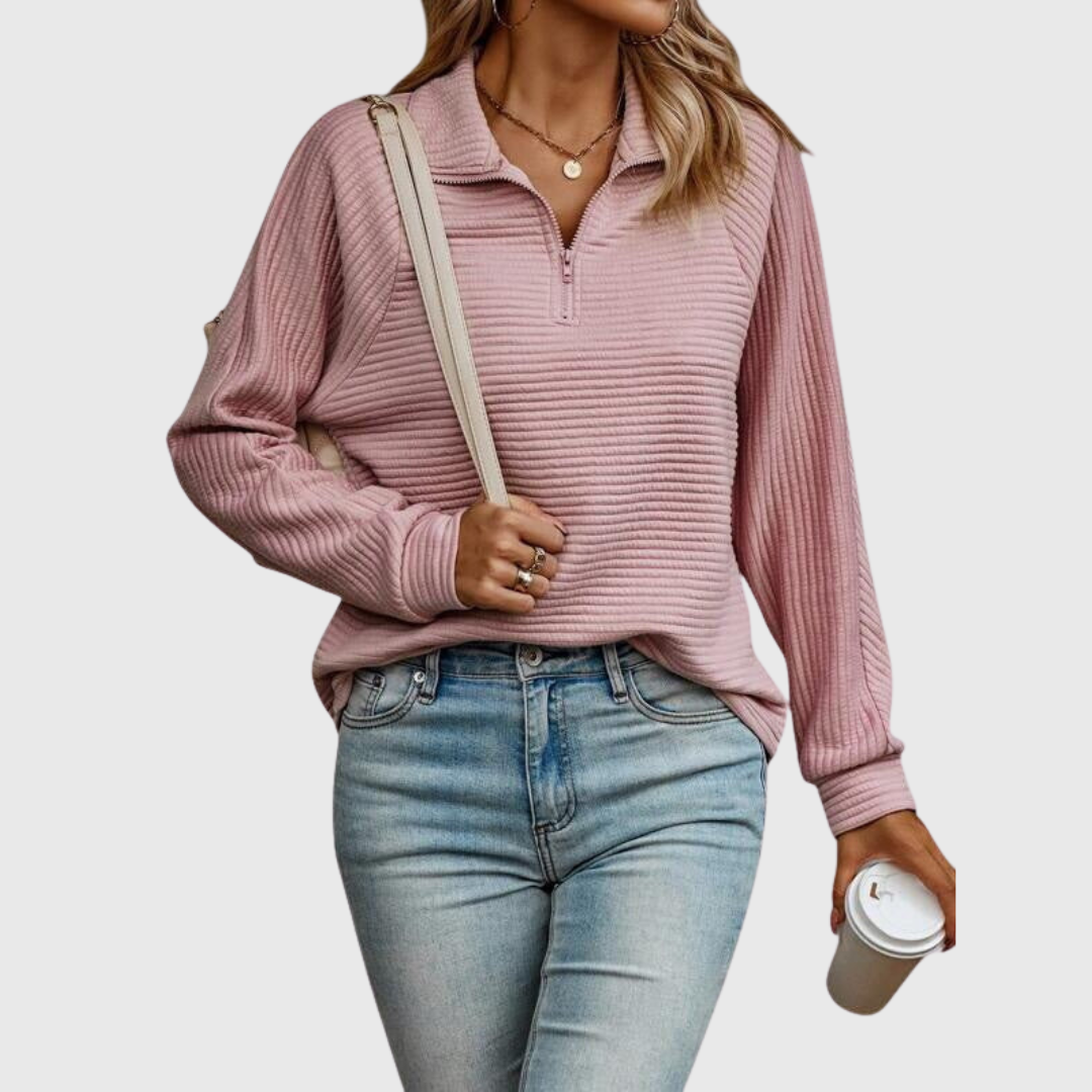 Christine elegant half zip sweater for women
