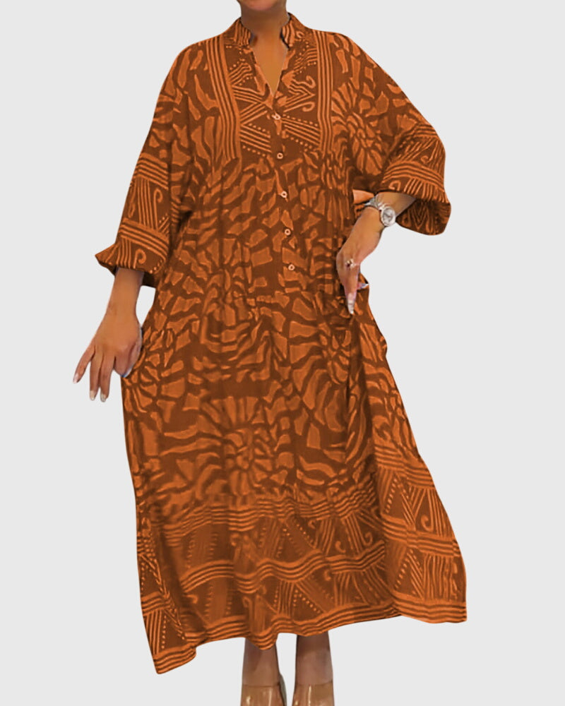 McKinley - V-Neck Printed Maxi Dress