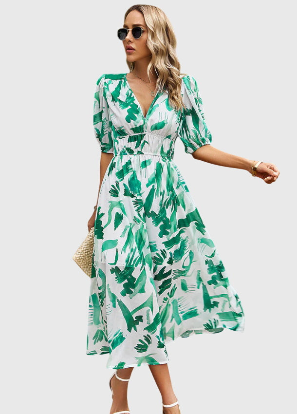 Rosalie - Flattering Floral Midi Dress