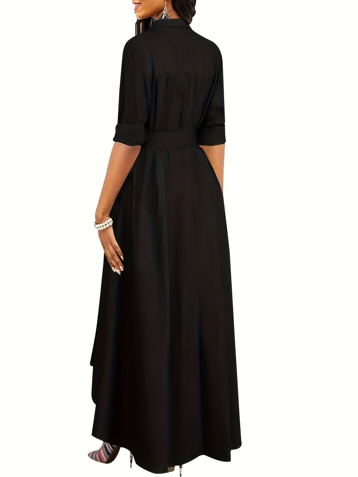 Marianne | Button-Front Holiday Maxi Dress