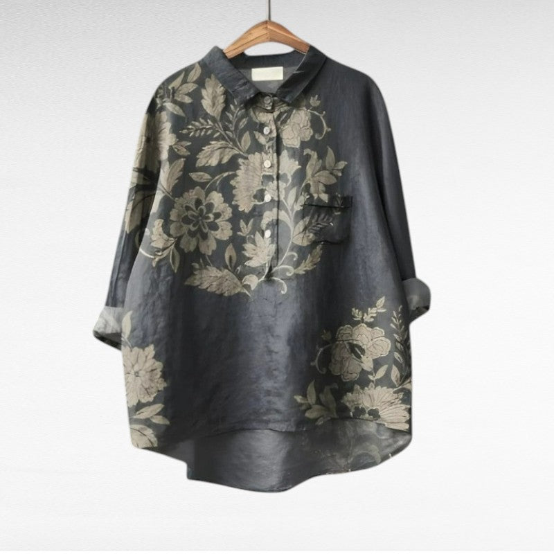 Celeste elegant summer blouse with classic floral pattern