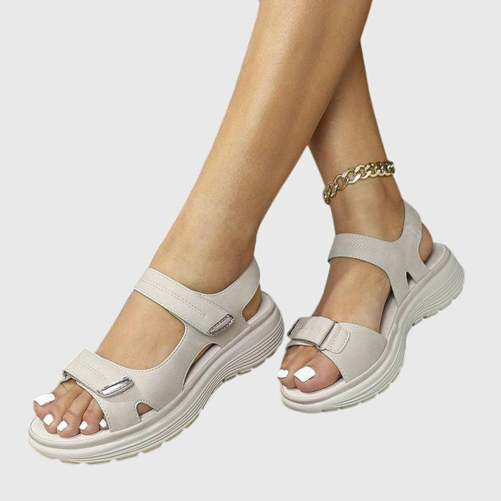 Casey women easy-closure comfort sandals with adjustable velcro straps and non-slip sole