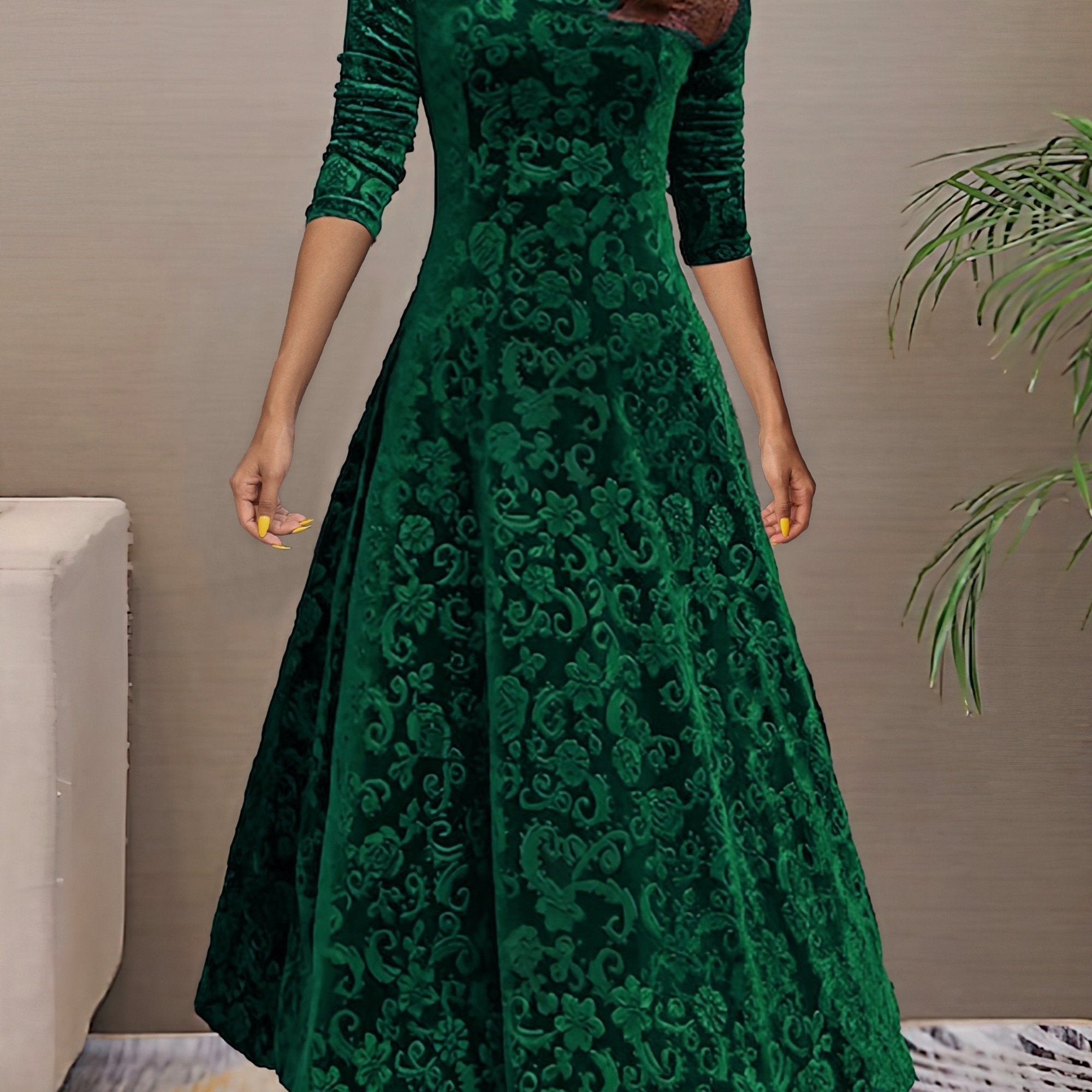 Nancy | Velvet Holiday Elegance Dress
