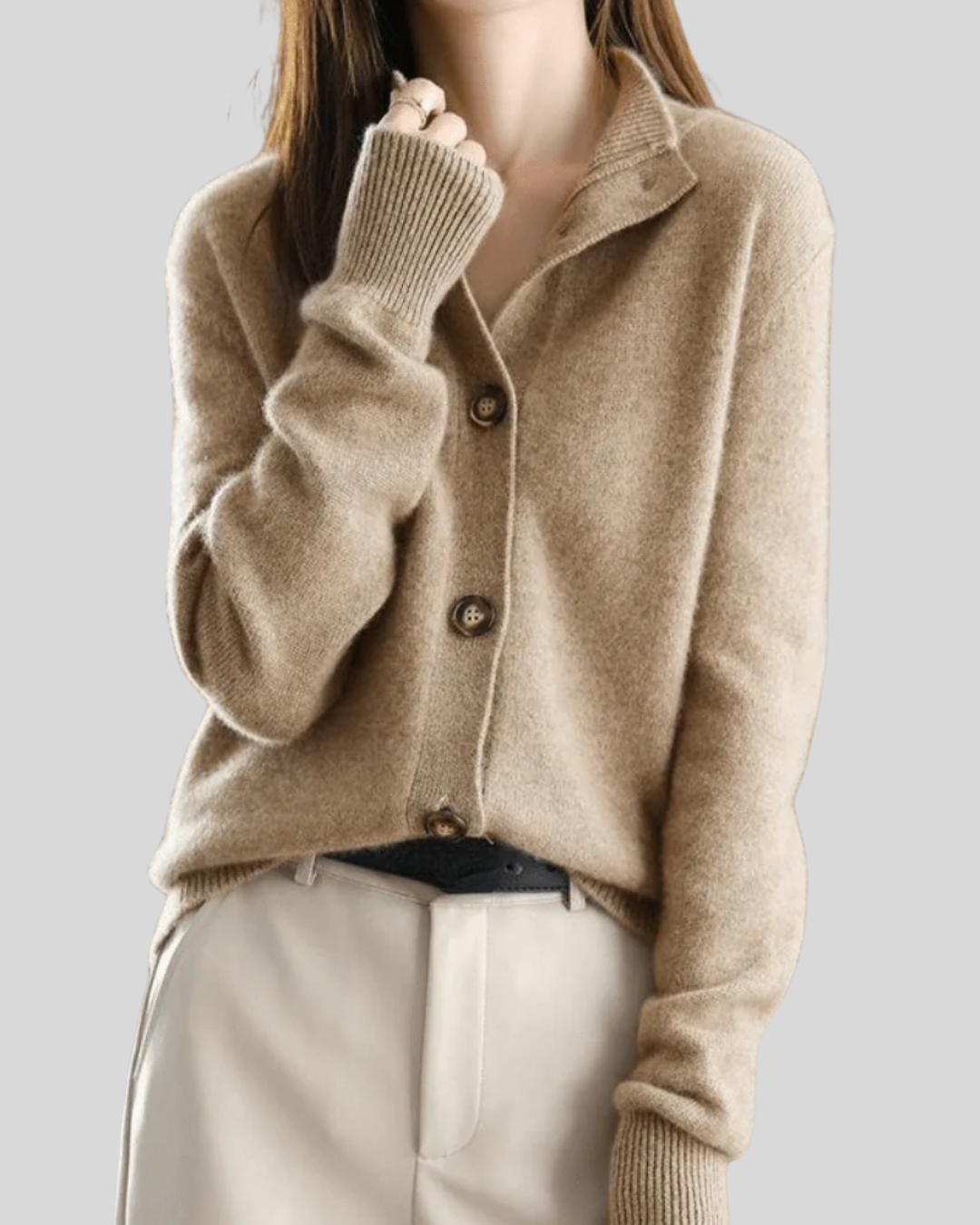Stephanie - Retro Style Cashmere Cardigan