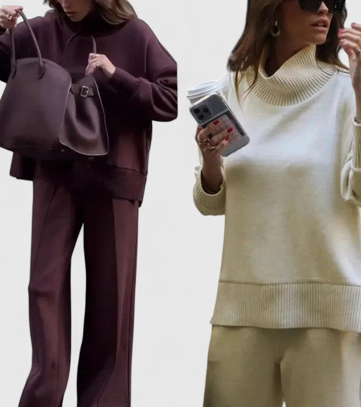 Avery - Sophisticated High-Neck Knit Set