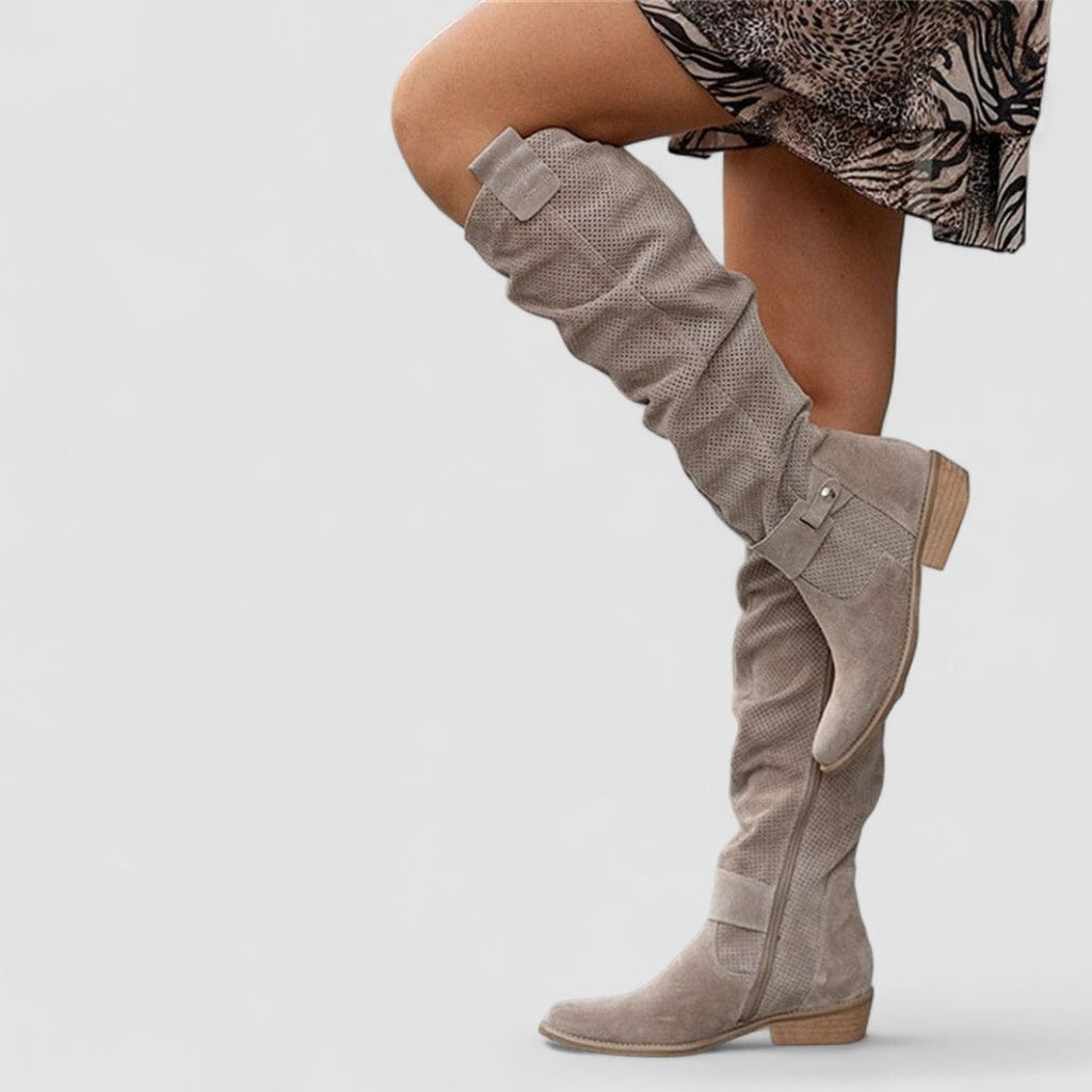 Elise - Suede Western Boots