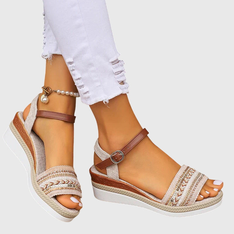 Joselyn - Woven Beaded Support Sandals