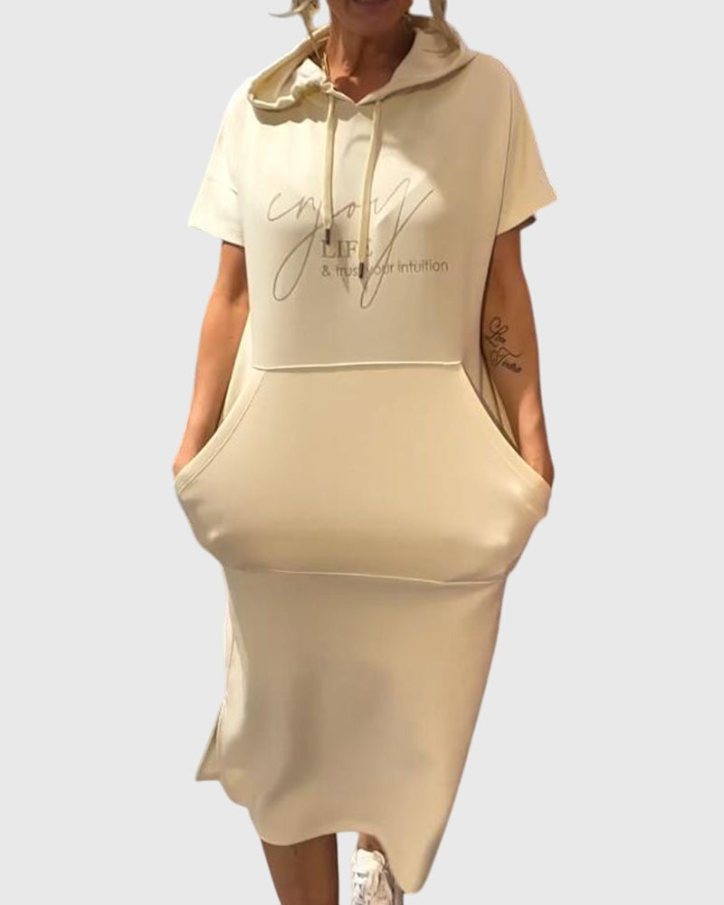 Marlowe - Casual Hooded Sweatshirt Dress