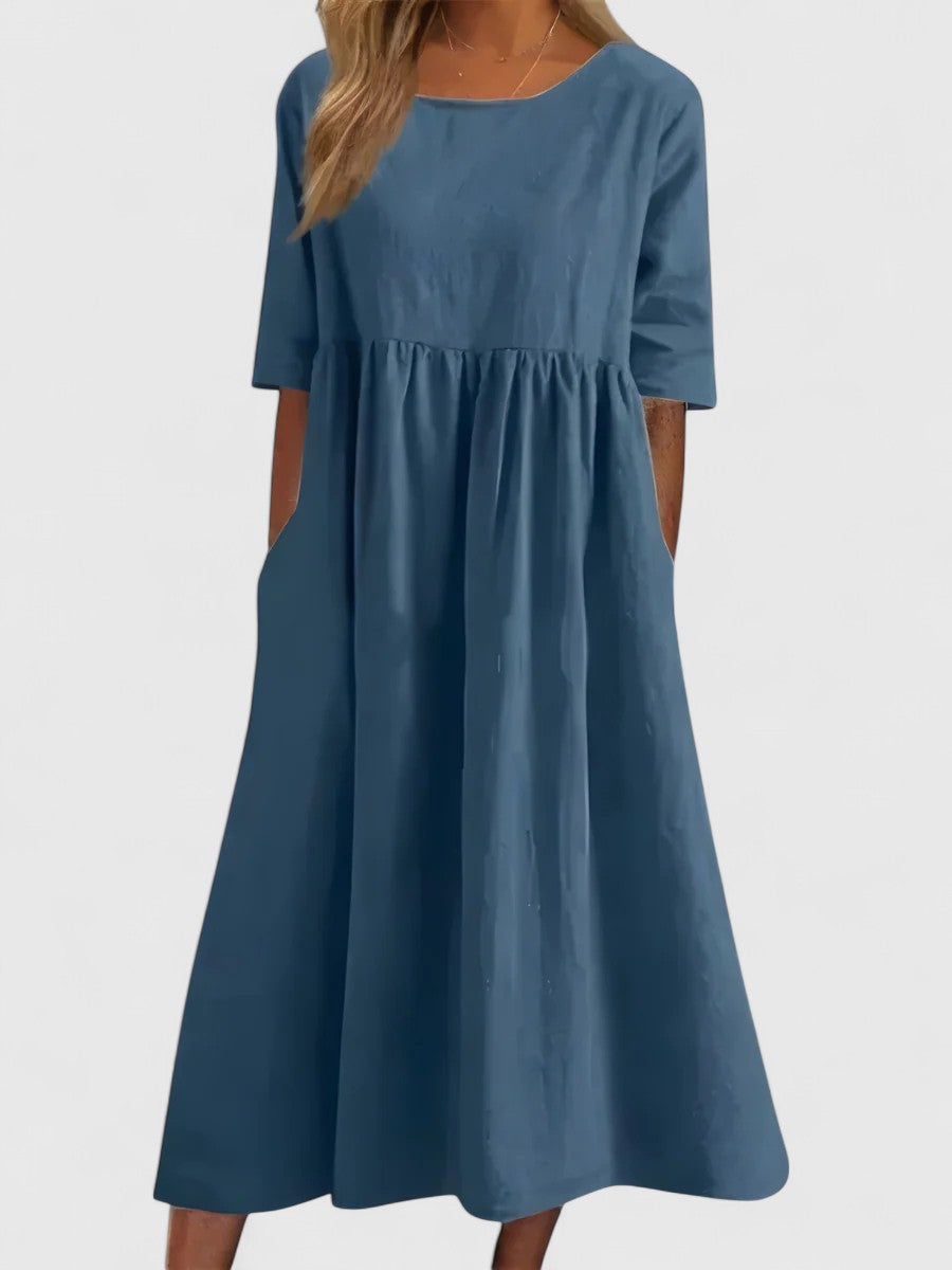 Cindy Cotton Pocket Day Dress in soft 100% cotton with hidden side pockets