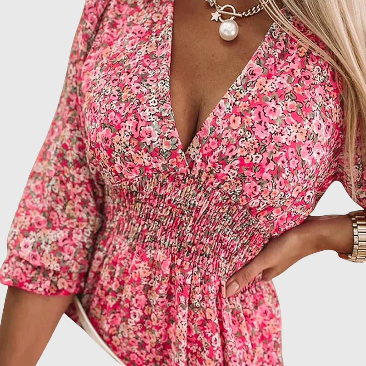 Christine | Floral Puff Sleeve Summer Dress