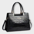 Emilie glossy croc leather handbag