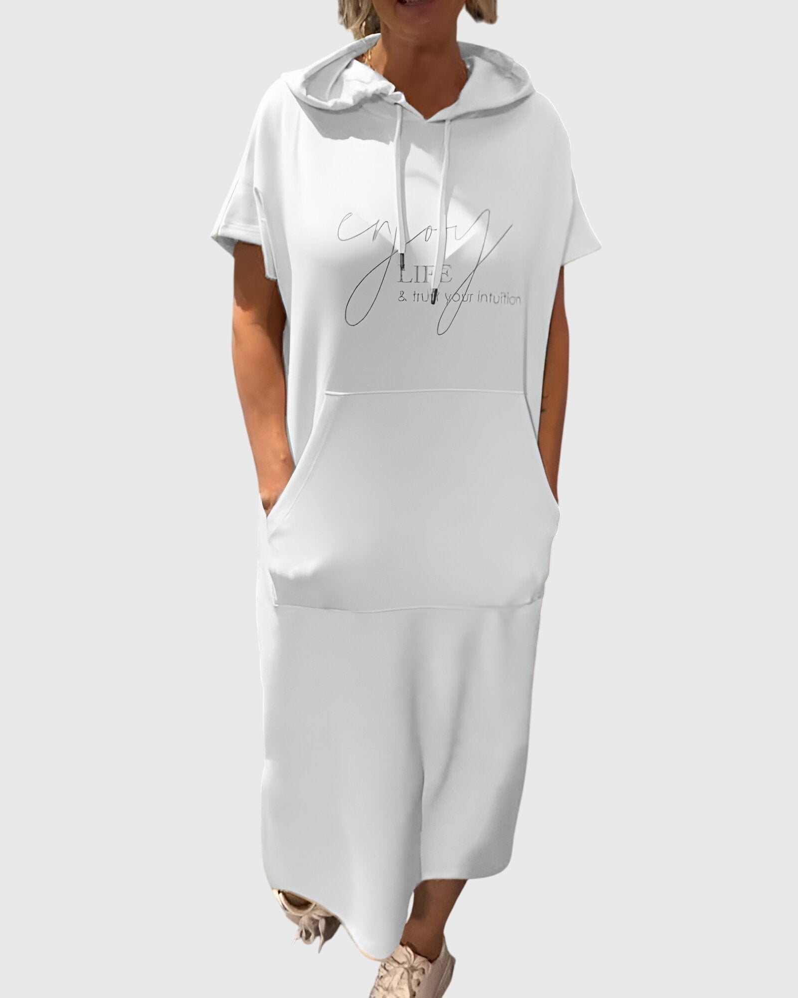 Marlowe - Casual Hooded Sweatshirt Dress