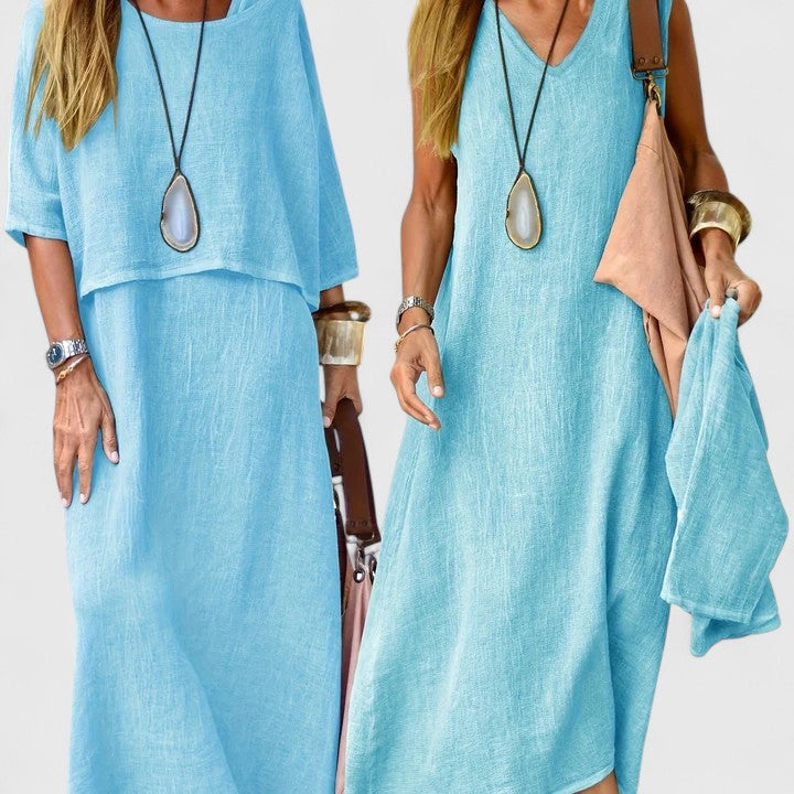 Harlyne - Elegant Top and Skirt Two-Piece Set