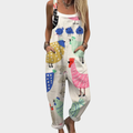 Marianne colorful playful pastel pattern loose overalls