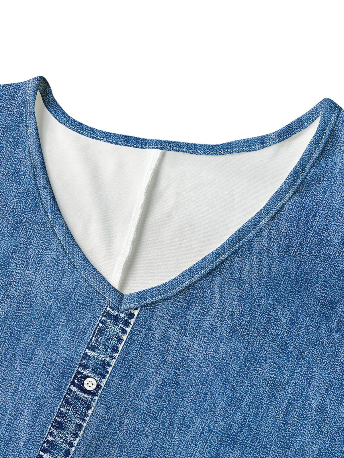 Leontine - Retro Denim Button-Front Dress