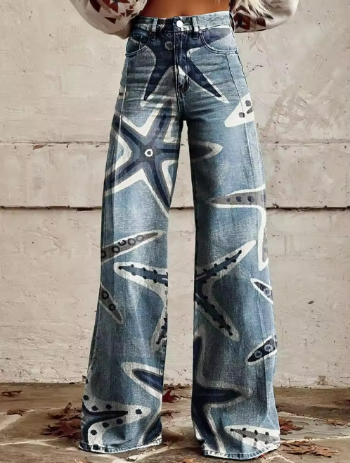 Camilla organic vintage printed wide-leg pants for women