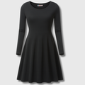Ava Classic Fit-and-Flare Long Sleeve Dress