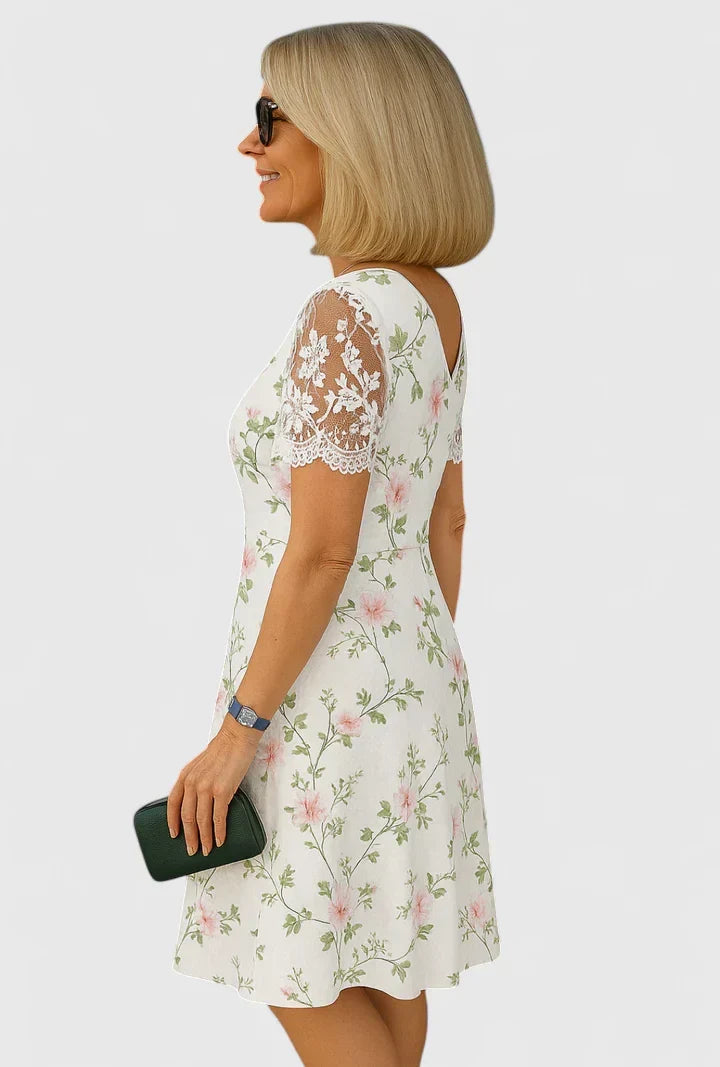 Brislyn | Lace-Sleeve Midi Dress