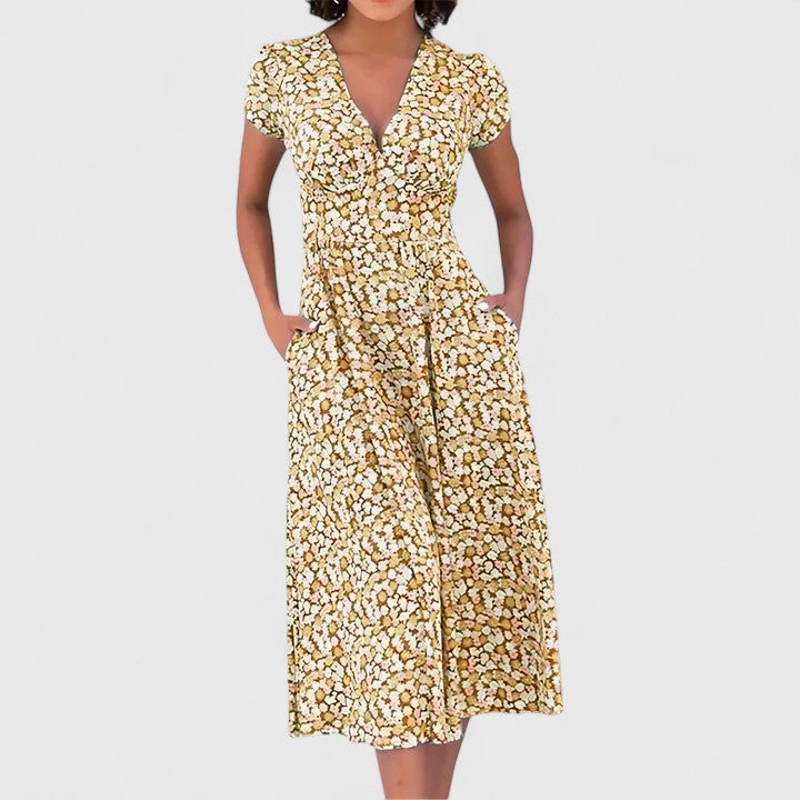 Vivian - Sweetheart Neckline Midi Dress