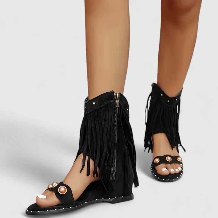 Giselina - Elegant Fringe Sandals