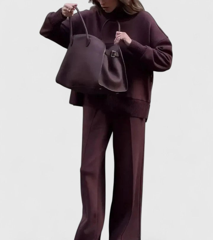 Avery - Sophisticated High-Neck Knit Set