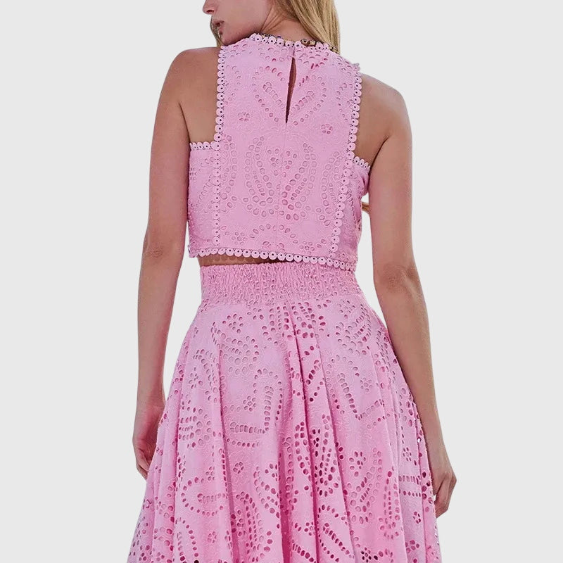 Tatiana - Elegant Crop Top and Maxi Skirt Set