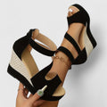 Zynavielle woven wedge heel elastic strap support sandals