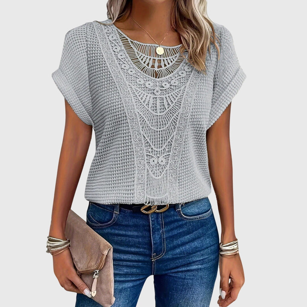 Lucie - Ibiza Lace Accent Breathable Blouse