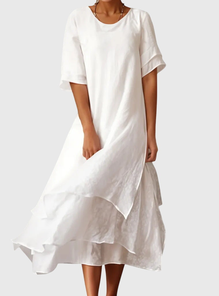 Avril | Open Neckline Flowing Dress