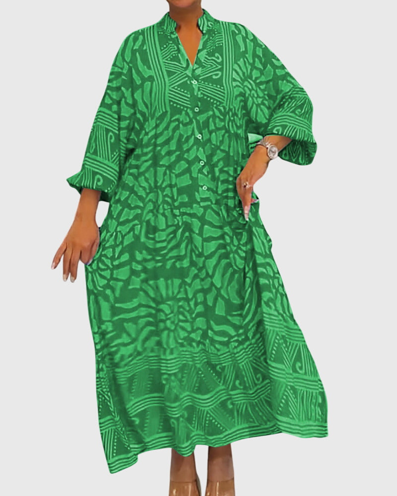McKinley - V-Neck Printed Maxi Dress