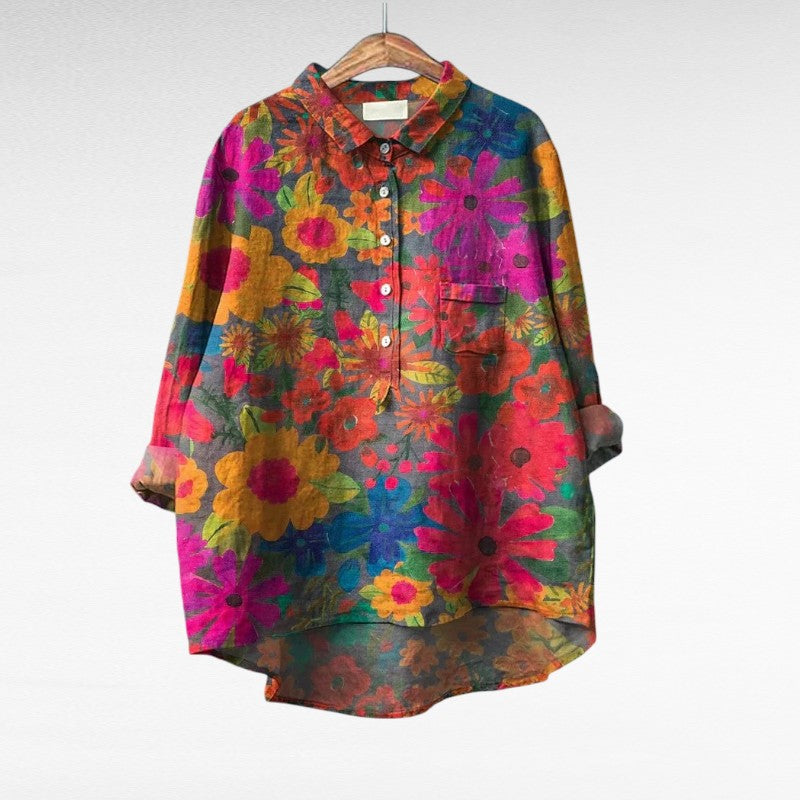 Emilie elegant summer floral blouse