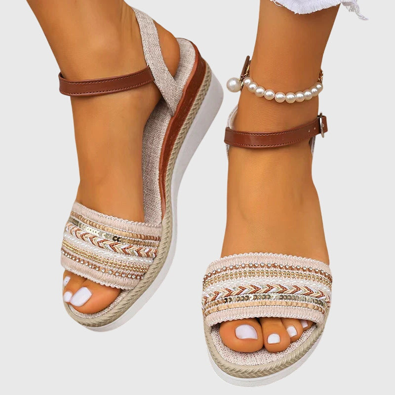 Joselyn - Woven Beaded Support Sandals