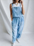 Apolline - Casual Drawstring Denim Jumpsuit