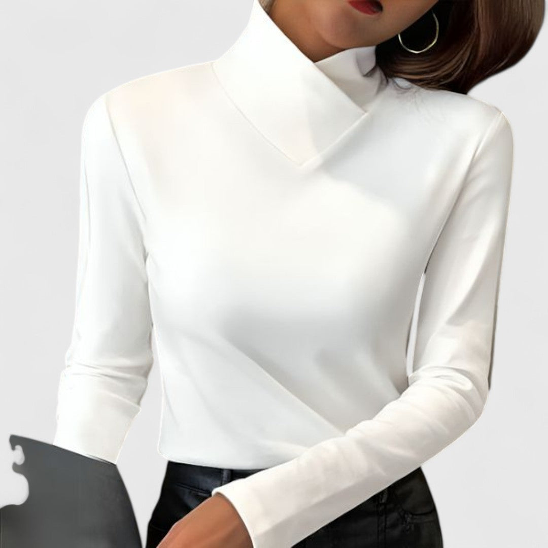Clemence elegant turtleneck fitted top