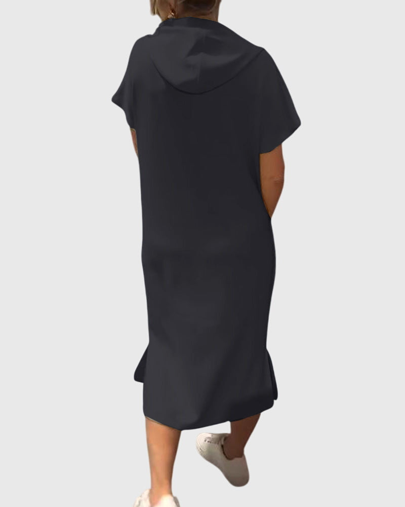 Marlowe - Casual Hooded Sweatshirt Dress