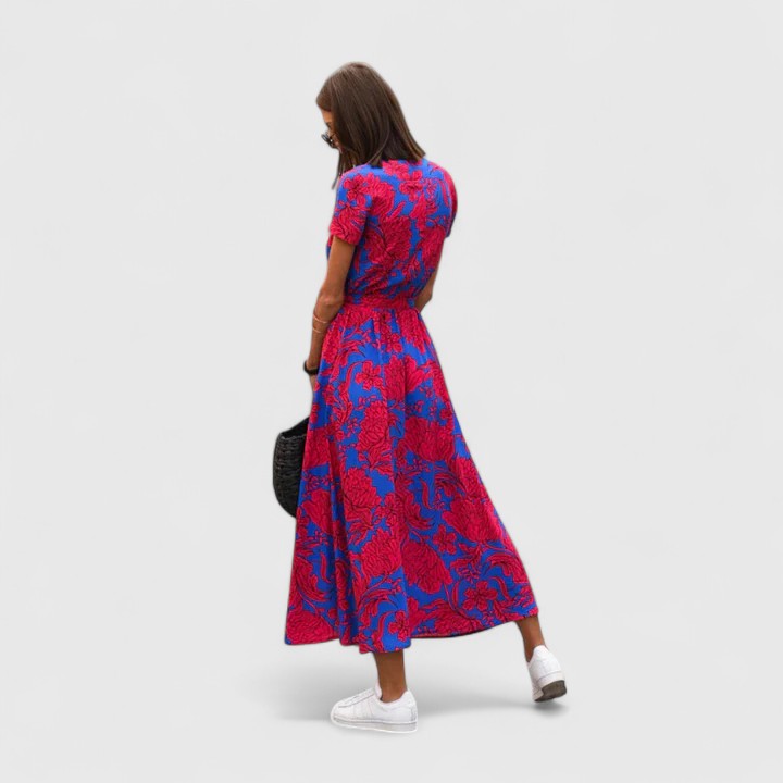 Colette - Wrap-Style Side-Slit Midi Dress