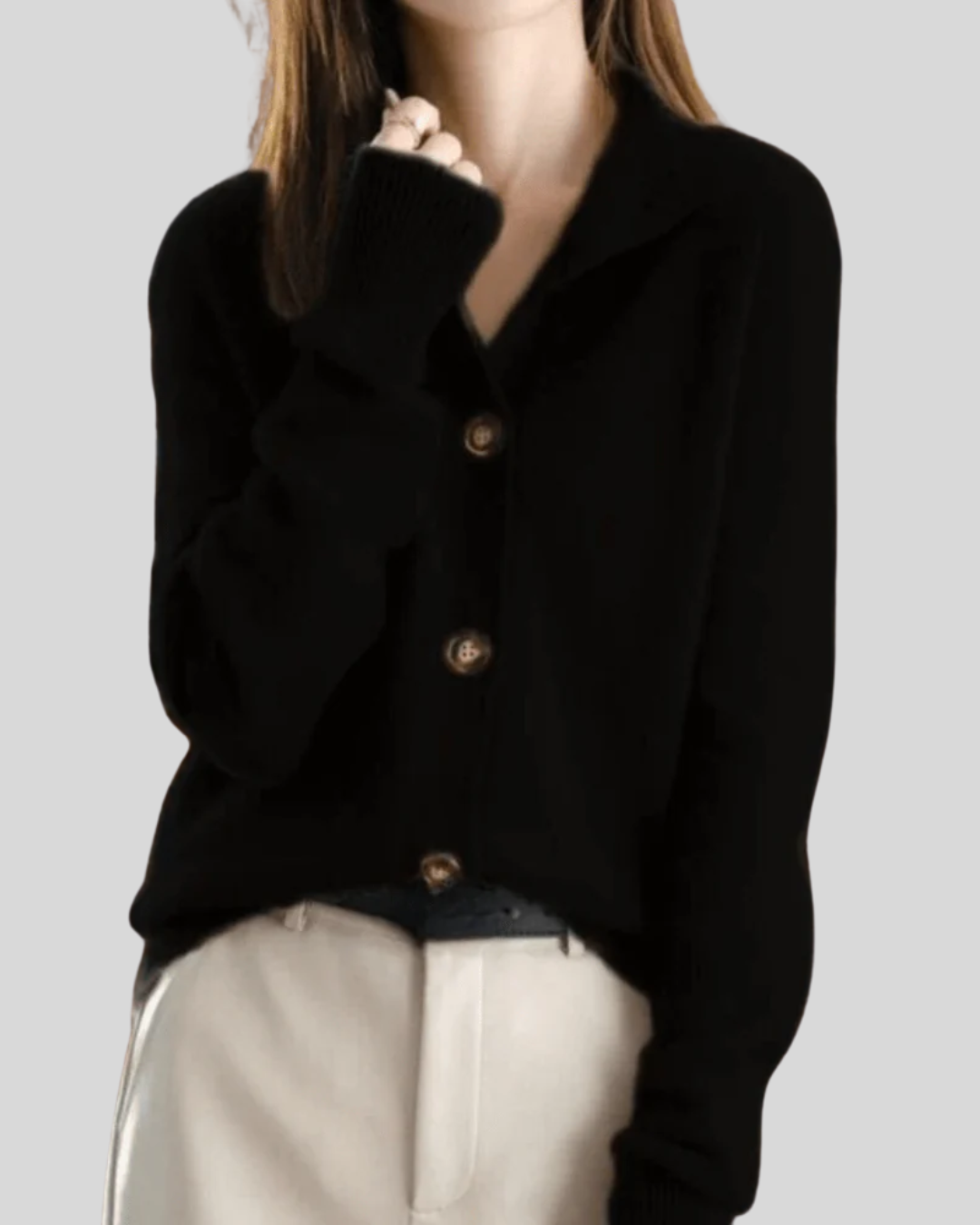 Stephanie - Retro Style Cashmere Cardigan