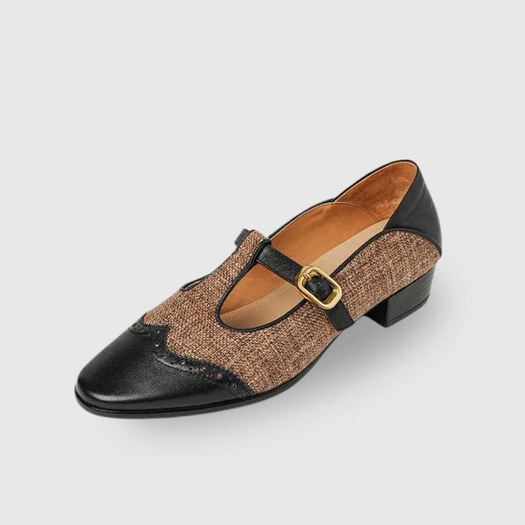 Valentine - Authentic Textured T-Bar Shoes