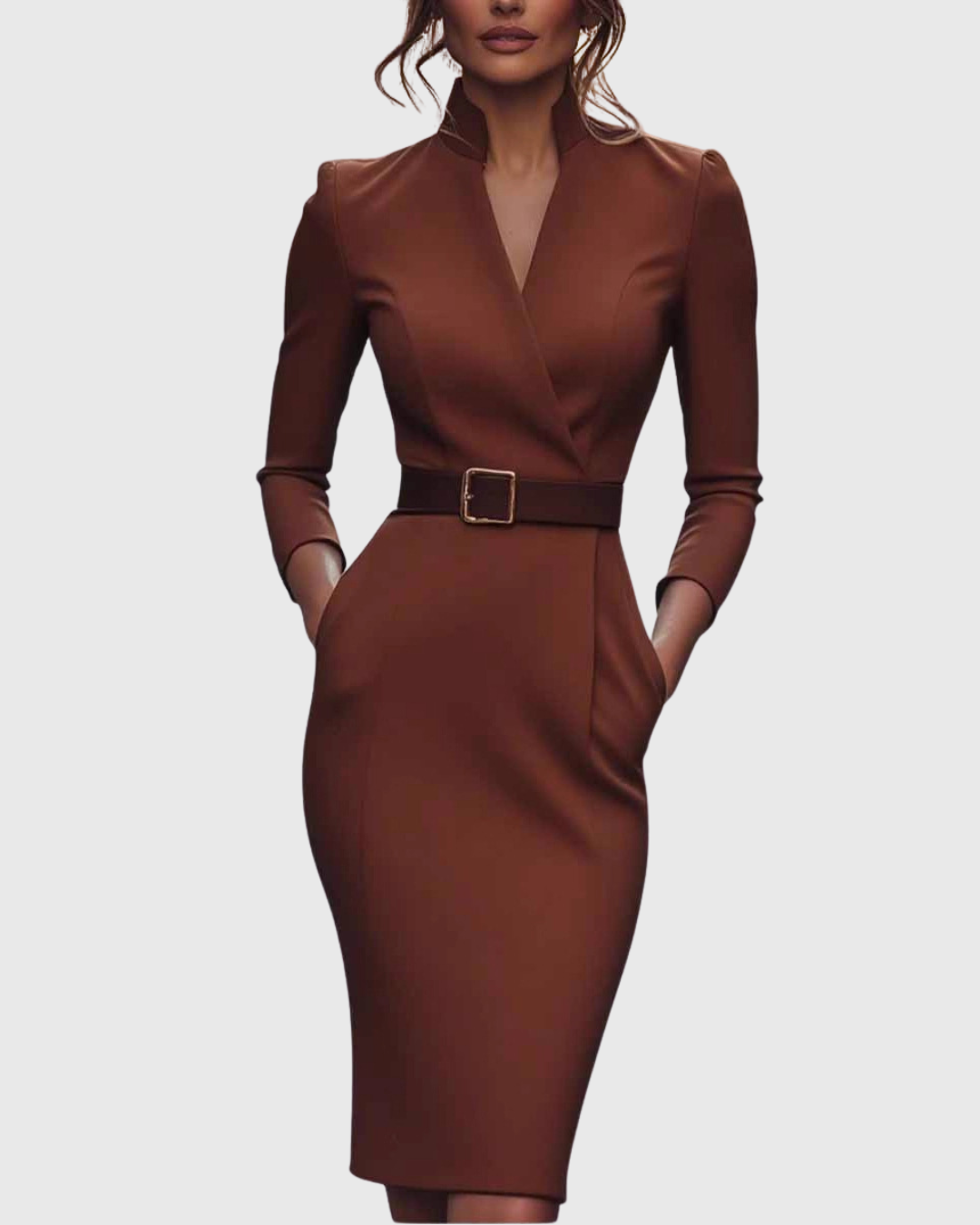 Estelle | Belted Power Maxi Dress