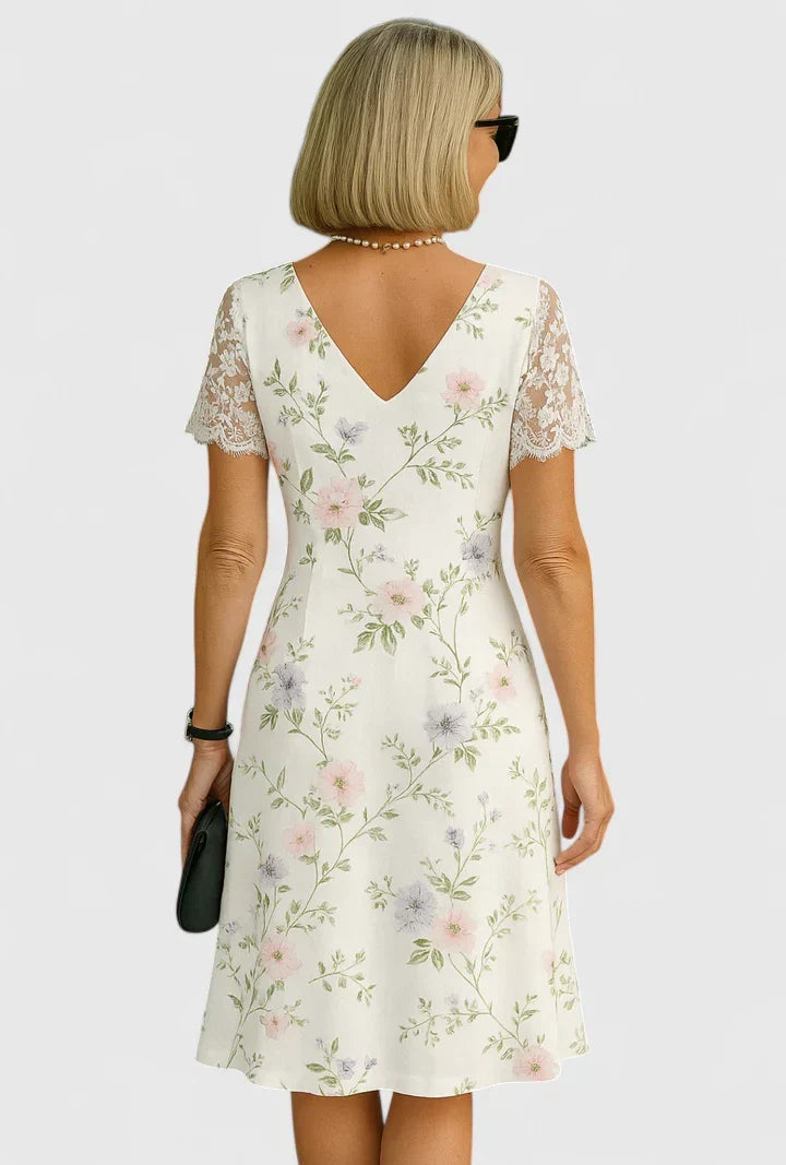 Brislyn | Lace-Sleeve Midi Dress