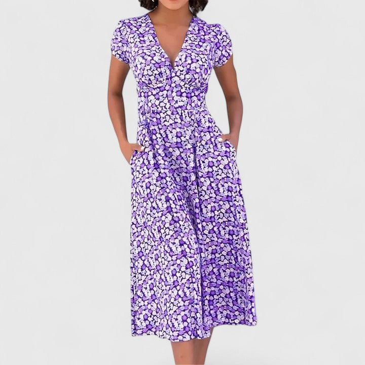 Vivian - Sweetheart Neckline Midi Dress